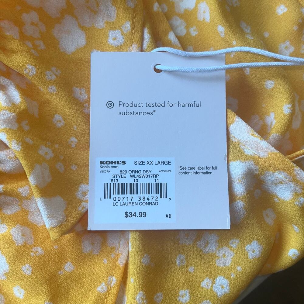 NWT! Lauren Conrad Yellow / White Tank Top Size XXL - Picture 4 of 11
